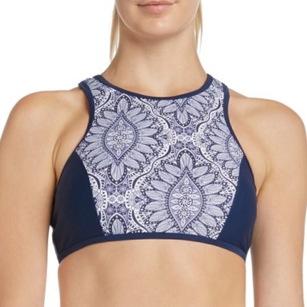 2CHILLIES High Neck Bikini Top in Nomad Sz L NWT